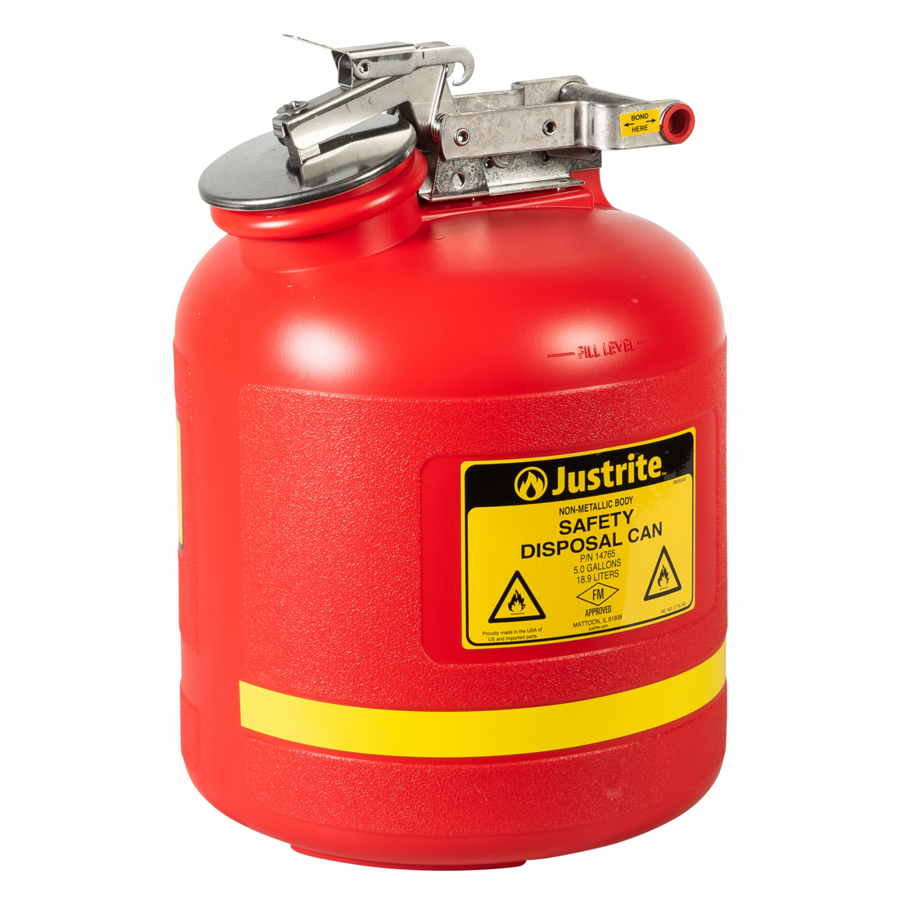 HDPE Sicherheits-Abfallbehälter 19 Liter, rot für brennbare Flüssigkeiten