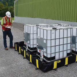 petroleum-oil-lubricant-storage-spill-berms-thumb Justrite RIGID-LOCK QUICKBERM 305mm H x 6096mm W x 6096mm L