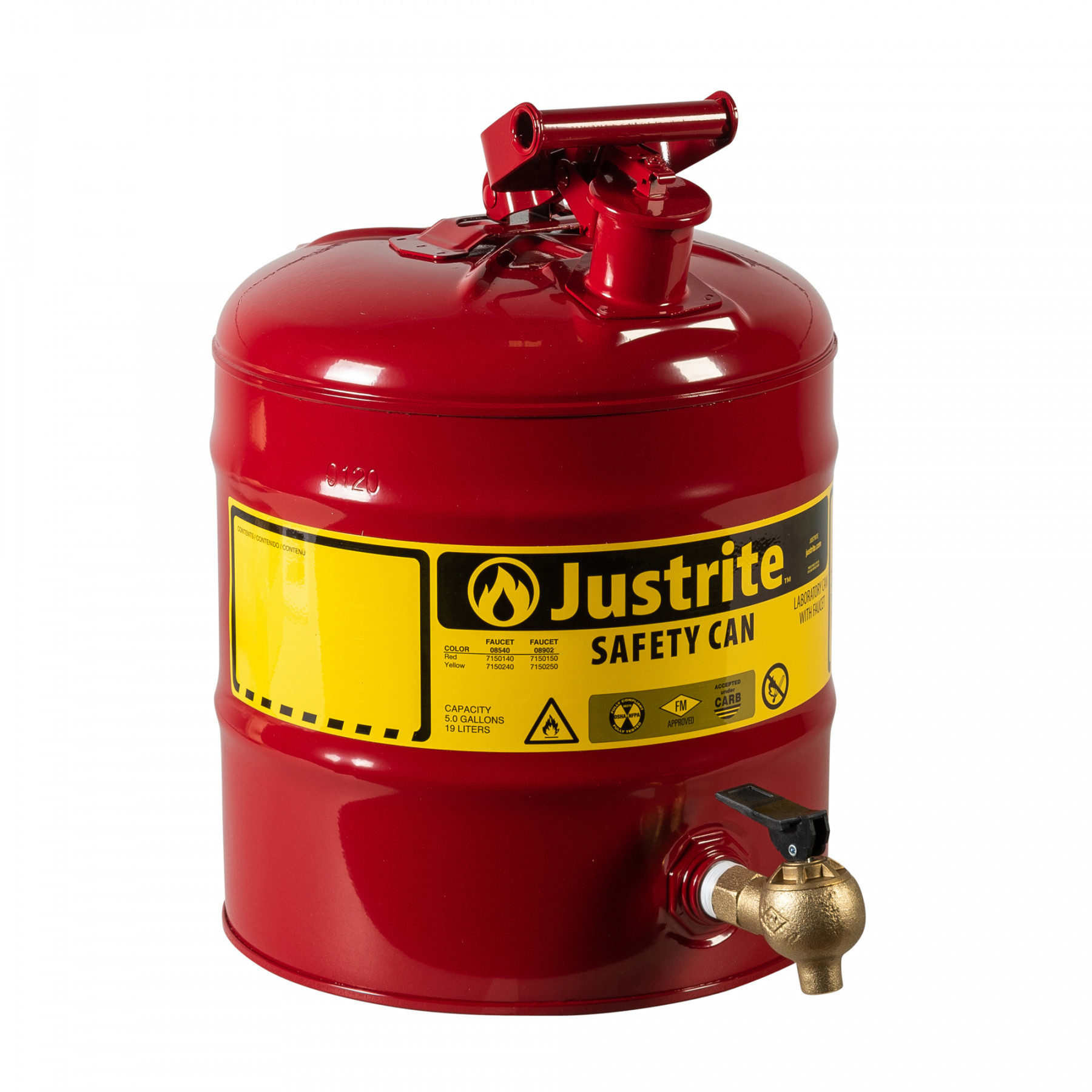 Sicherheitsstahlbehälter zum Ab- und Umfüllen von brennbaren Flüssigkeiten 19 Liter rot