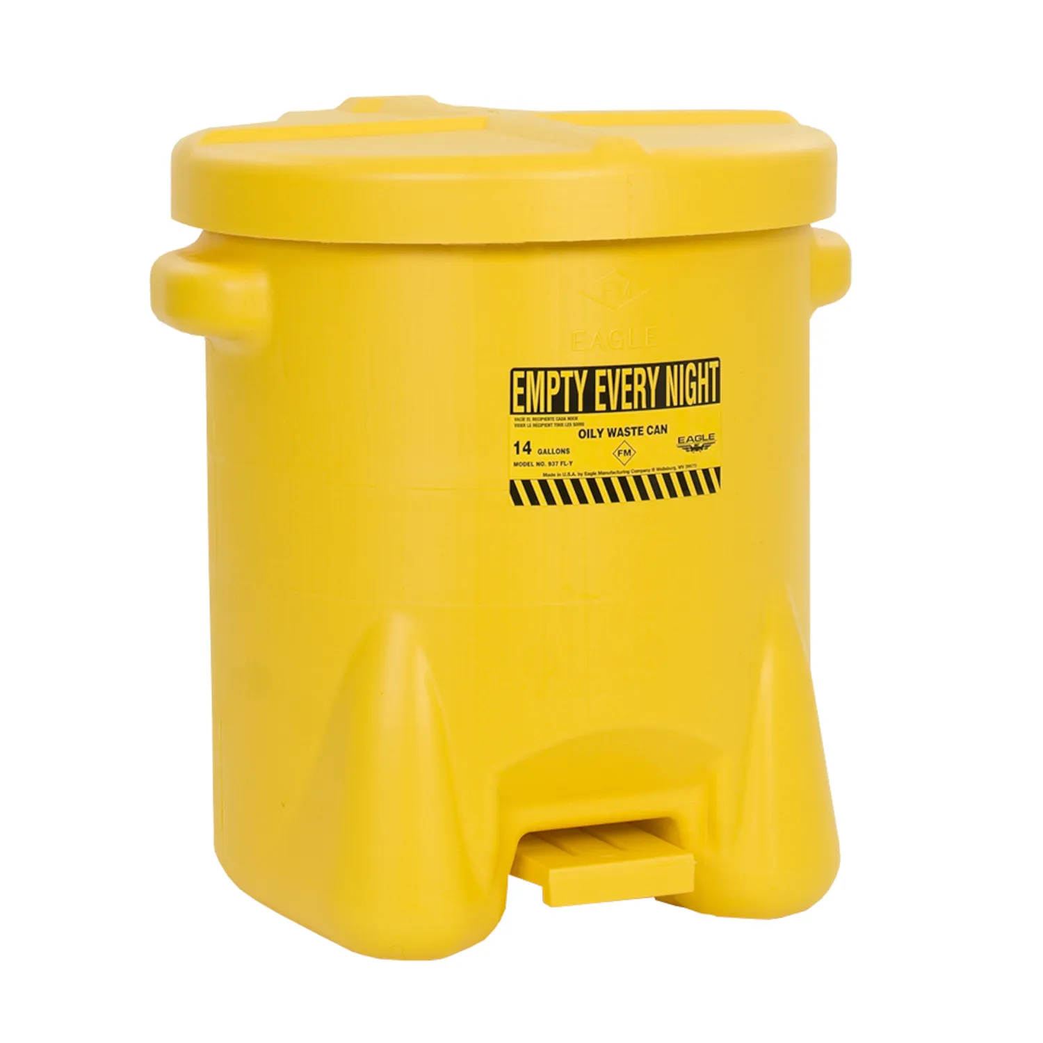 Poly-Abfalleimer-93FL-Eagle-gelb-14-Gallons-von-aude