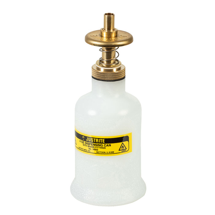 Spenderflasche 0,12 Liter mit Messing-Dosierventil, transparent