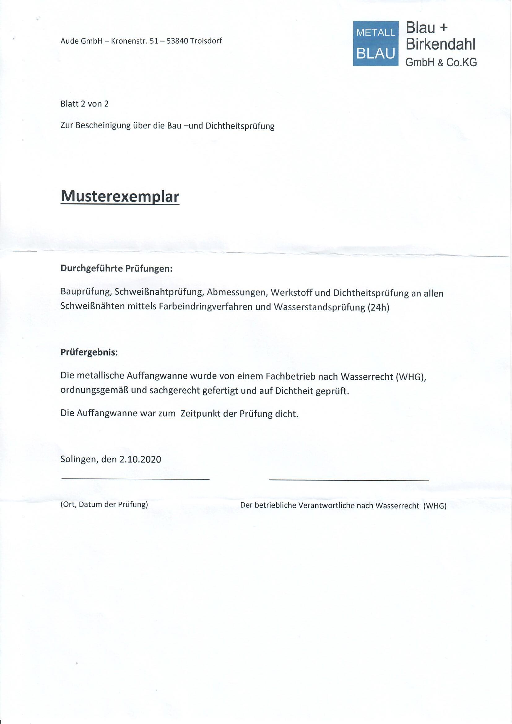 Bericht-Musterexemplar-Edelstahl-Auffangwanne_Seite_2