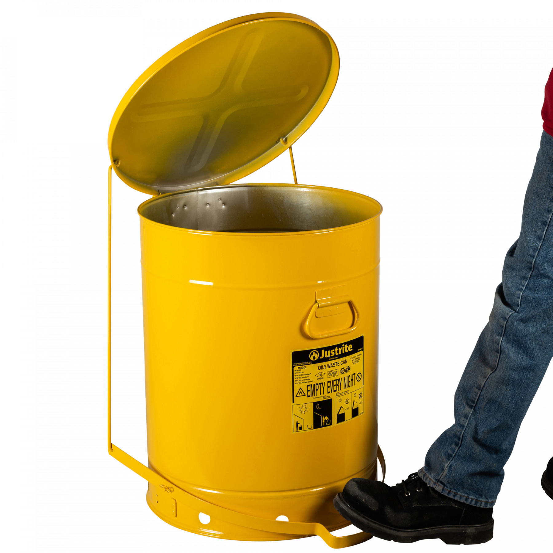 Sicherheits-Abfallbehälter für brennbare Stoffe,80 Liter, in gelb