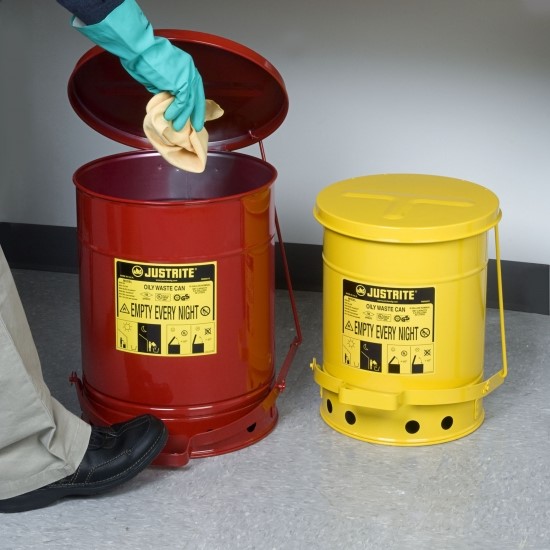 Sicherheits-Abfallbehälter für brennbare Stoffe, 53 Liter, in gelb