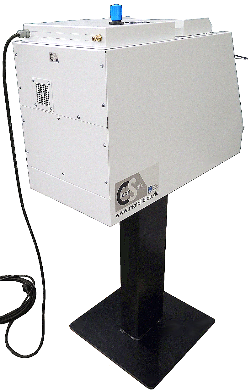 CS-mit-Staender-Rueck Ständer für CLEAN SAFE Abblasstation, Teielreinigung