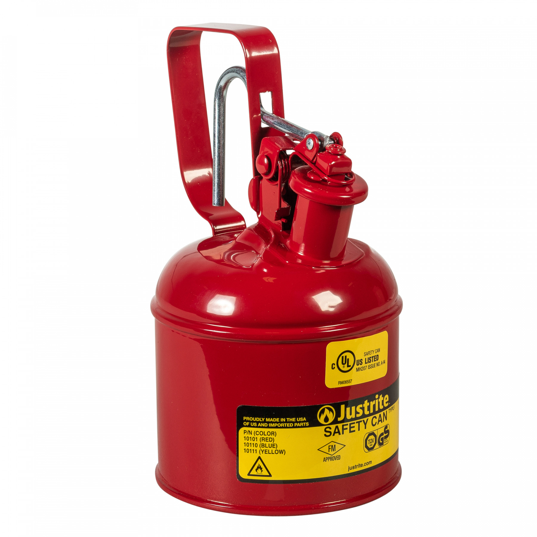 10101_type-1-safety-can-1-qt-red_justrite_1 Sicherheitsbehälter Typ I, für brennbare Flüssigkeiten, 4 Liter, in rot
