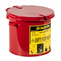 09200_oily-waste-can-2-gallon-red-hand-operated_justrite Sicherheits-Abfallbehälter für brennbare Stoffe, 8 Liter, in rot