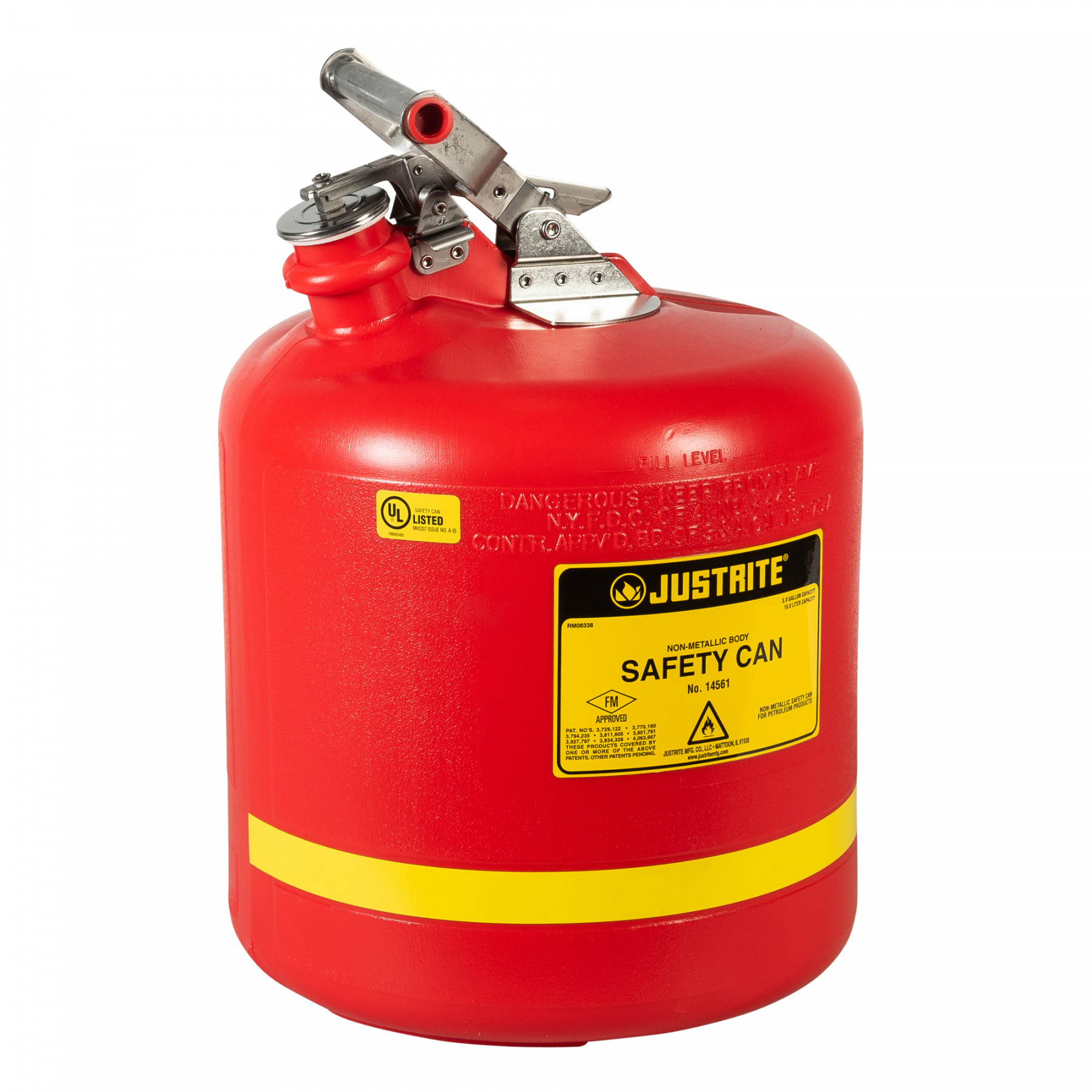 HDPE Sicherheitsbehälter Typ I  19 Liter in rot für brennbare Flüsssigkeiten